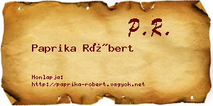 Paprika Róbert névjegykártya