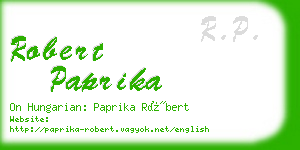 robert paprika business card